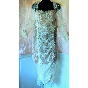 Cottage Core Lace Overlay  Bustier Festival Dress Plus 1x Coquette Chic Boho